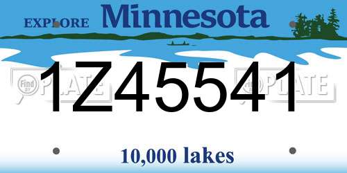 1Z45541 Minnesota License Plate