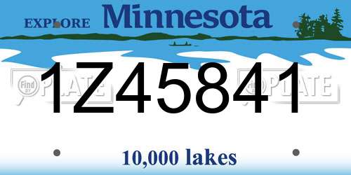 1Z45841 Minnesota License Plate