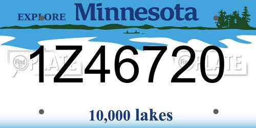 1Z46720 Minnesota License Plate