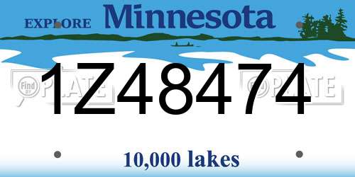 1Z48474 Minnesota License Plate