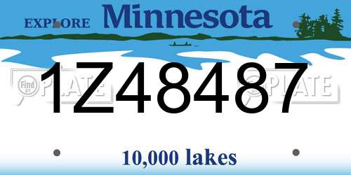 1Z48487 Minnesota License Plate