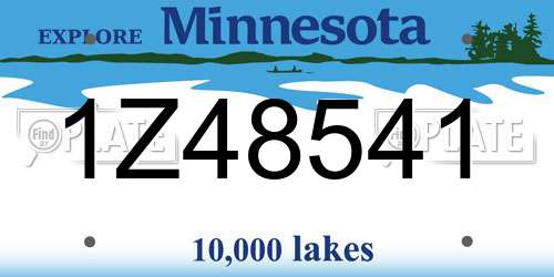 1Z48541 Minnesota License Plate
