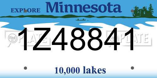 1Z48841 Minnesota License Plate