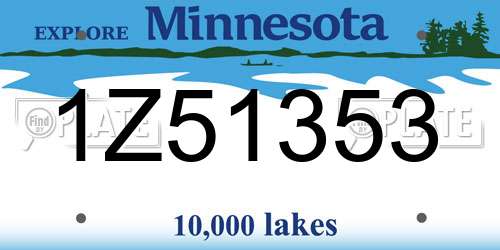 1Z51353 Minnesota License Plate