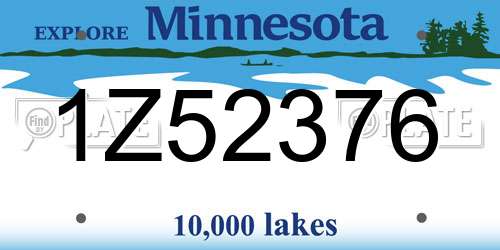 1Z52376 Minnesota License Plate