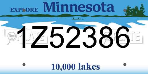 1Z52386 Minnesota License Plate