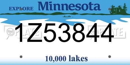 1Z53844 Minnesota License Plate