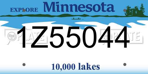 1Z55044 Minnesota License Plate