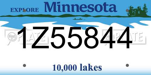 1Z55844 Minnesota License Plate