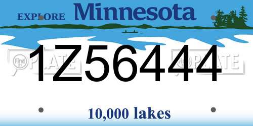 1Z56444 Minnesota License Plate