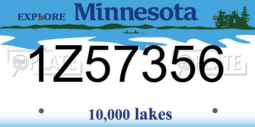 1Z57356 Minnesota License Plate