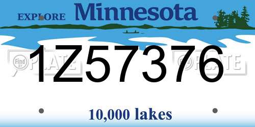 1Z57376 Minnesota License Plate