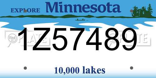 1Z57489 Minnesota License Plate