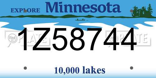 1Z58744 Minnesota License Plate