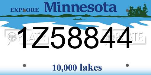 1Z58844 Minnesota License Plate