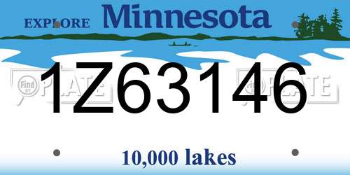 1Z63146 Minnesota License Plate