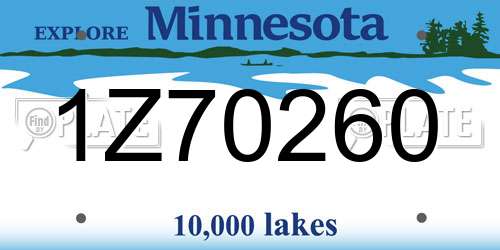 1Z70260 Minnesota License Plate
