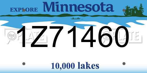1Z71460 Minnesota License Plate