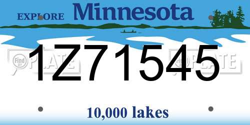 1Z71545 Minnesota License Plate