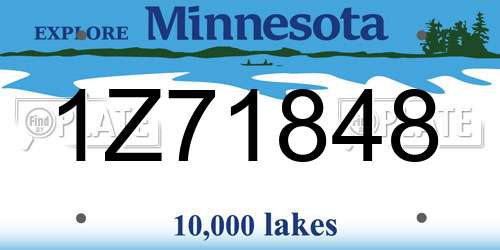 1Z71848 Minnesota License Plate