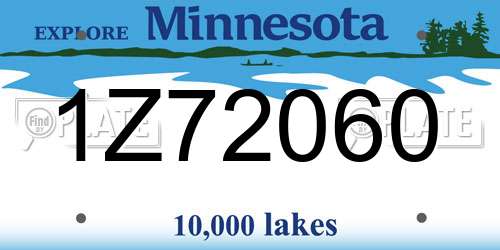 1Z72060 Minnesota License Plate