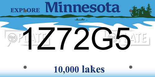 1Z72G5 Minnesota License Plate