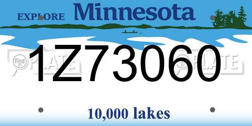 1Z73060 Minnesota License Plate