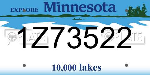 1Z73522 Minnesota License Plate