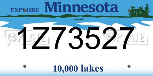 1Z73527 Minnesota License Plate