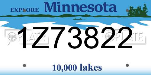 1Z73822 Minnesota License Plate