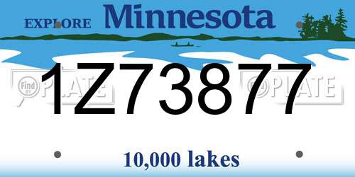 1Z73877 Minnesota License Plate