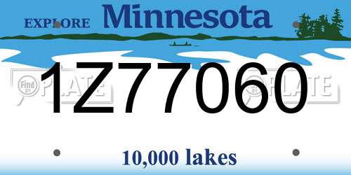 1Z77060 Minnesota License Plate