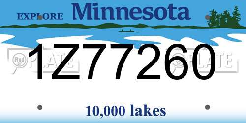 1Z77260 Minnesota License Plate