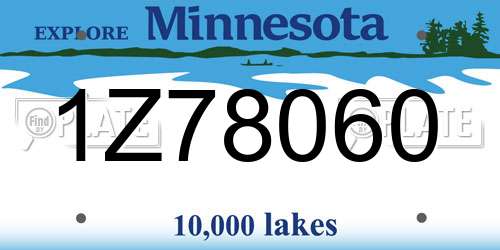 1Z78060 Minnesota License Plate