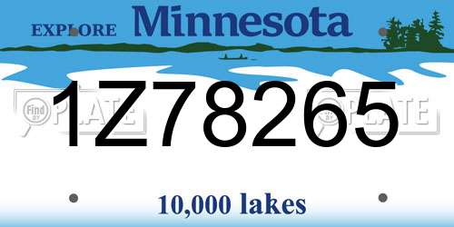 1Z78265 Minnesota License Plate