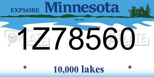 1Z78560 Minnesota License Plate