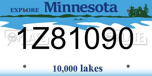 1Z81090 Minnesota License Plate