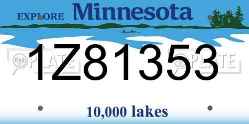 1Z81353 Minnesota License Plate