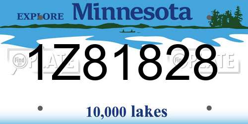 1Z81828 Minnesota License Plate