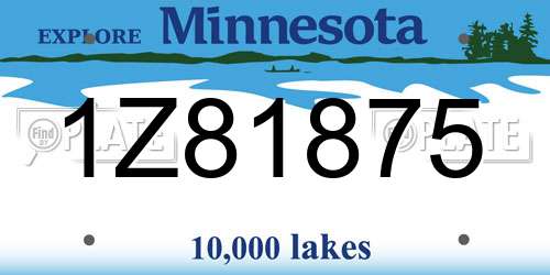 1Z81875 Minnesota License Plate