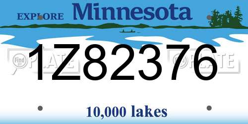 1Z82376 Minnesota License Plate