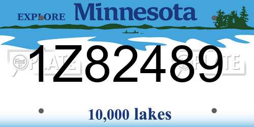 1Z82489 Minnesota License Plate