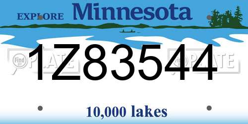 1Z83544 Minnesota License Plate
