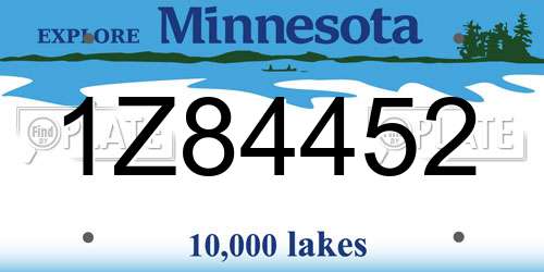 1Z84452 Minnesota License Plate