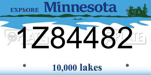1Z84482 Minnesota License Plate