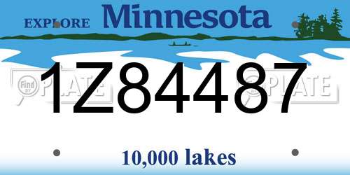 1Z84487 Minnesota License Plate