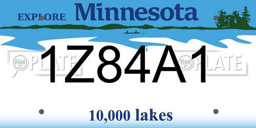 1Z84A1 Minnesota License Plate
