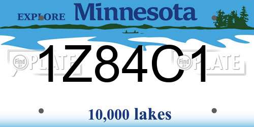 1Z84C1 Minnesota License Plate