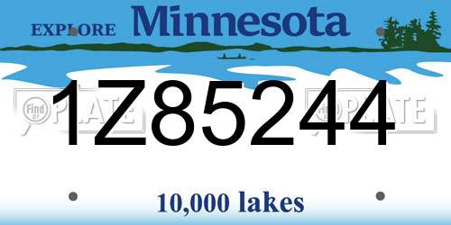 1Z85244 Minnesota License Plate