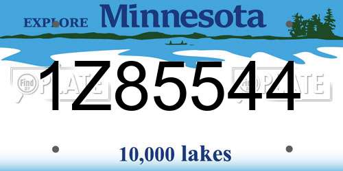 1Z85544 Minnesota License Plate